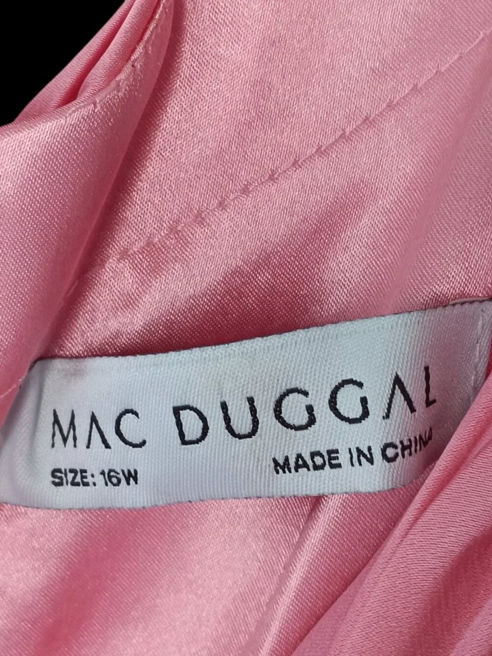 NWT Mac Duggal 77007 Pink High-Low Pleated Dress Size 16W Wedding Guest Party - Picture 16 of 16